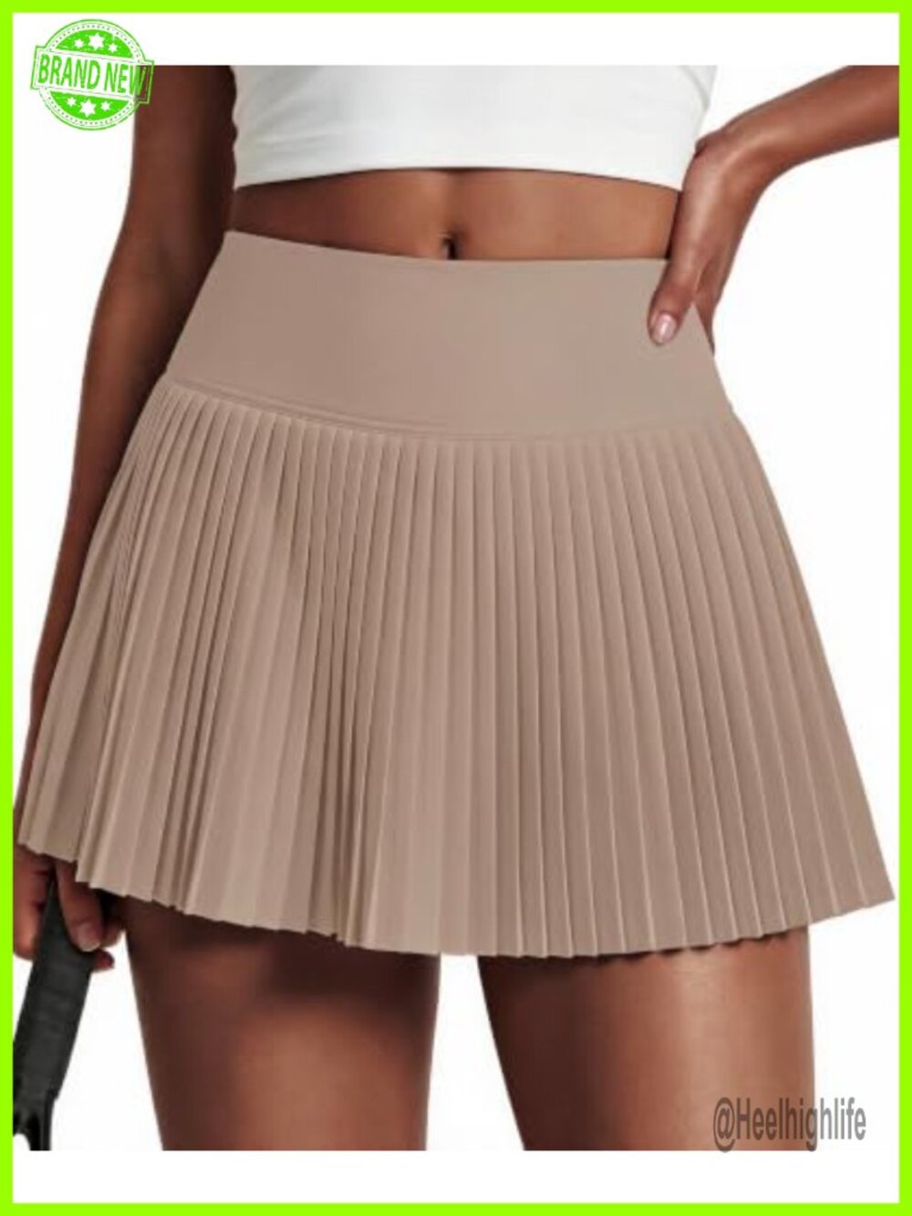 Pleated Tennis Skirt with Shorts 15" Mini Flowy Skort High Waist